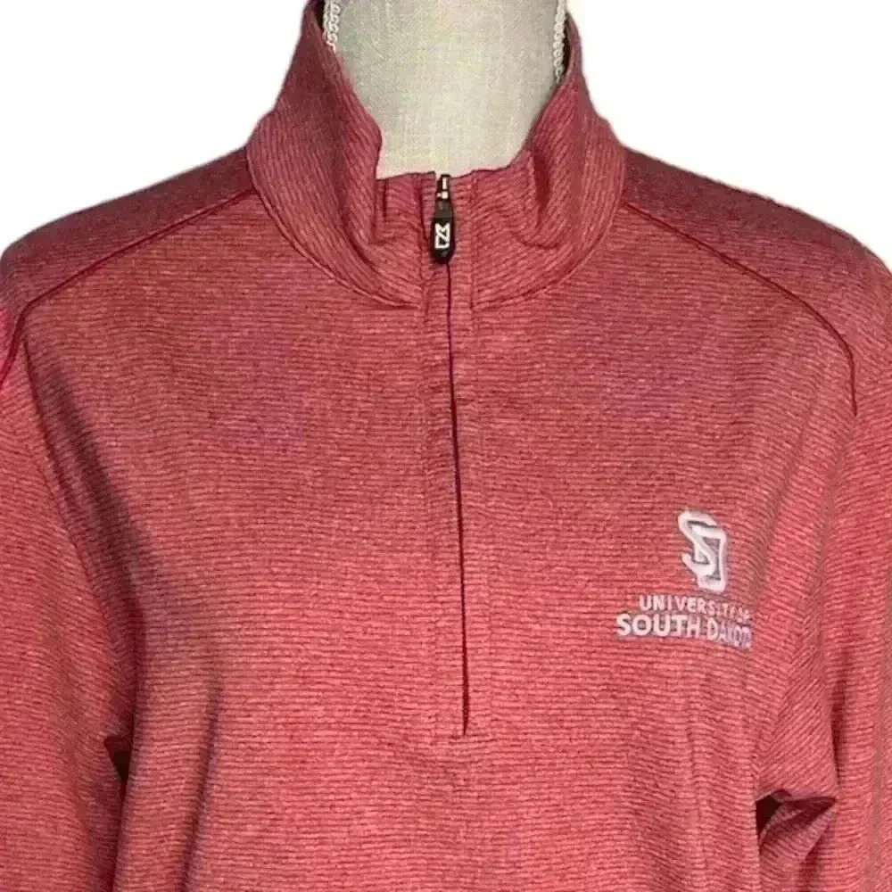 Cutter Buck Men’s 1/4 Zip in Red Size Medium - University of South Dakota Medium